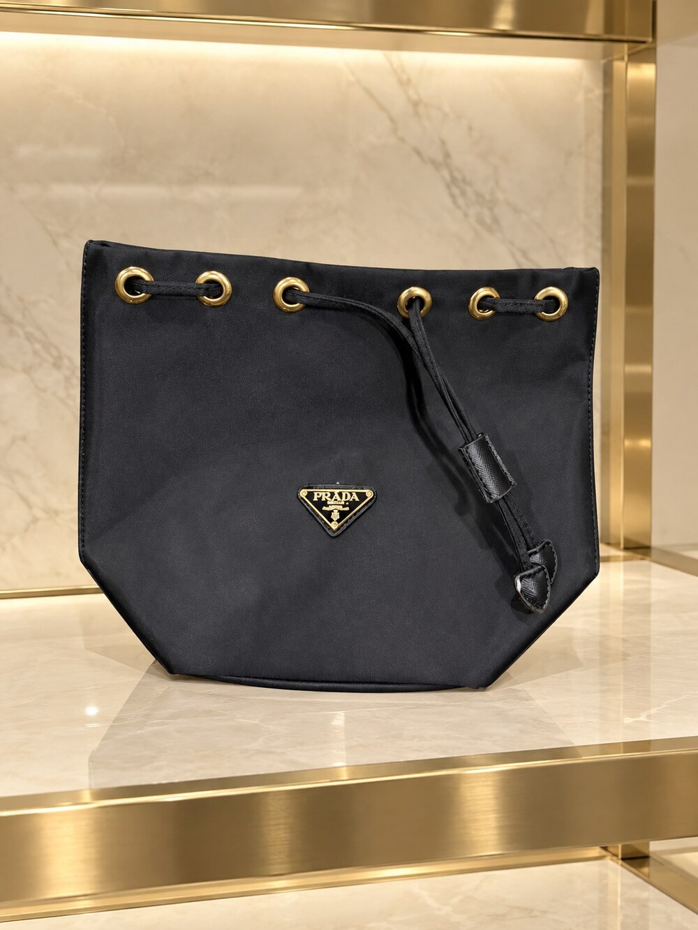 Prada Black Drawstring Makeup Bag | Makeup Organizer